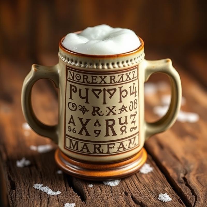 Vikingmok van keramiek met runengravures